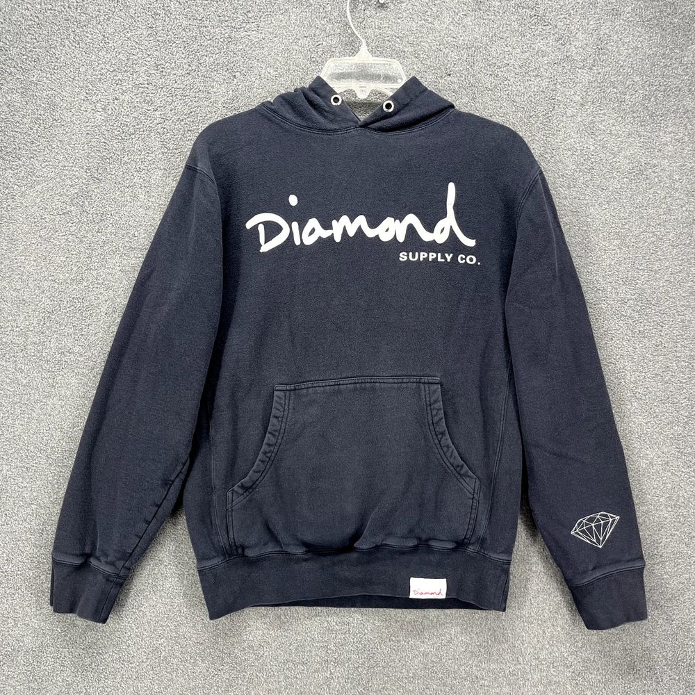 Diamond Supply Hoodie Small Blue Logo Pullover‎ sweatshirt pocket Youth